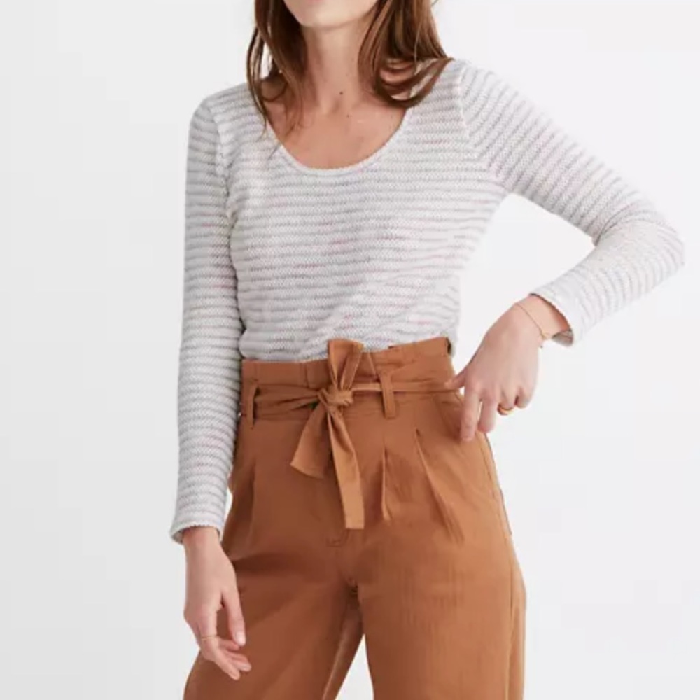 Madewell scoopneck top stripe XS NEW